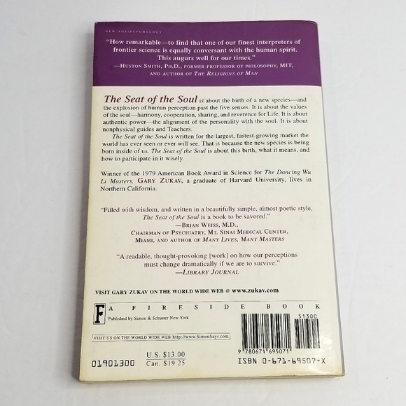The Seat of the Soul by Gary Zukav- 1990 Fireside Book 1st Edition - Picture 4 of 8